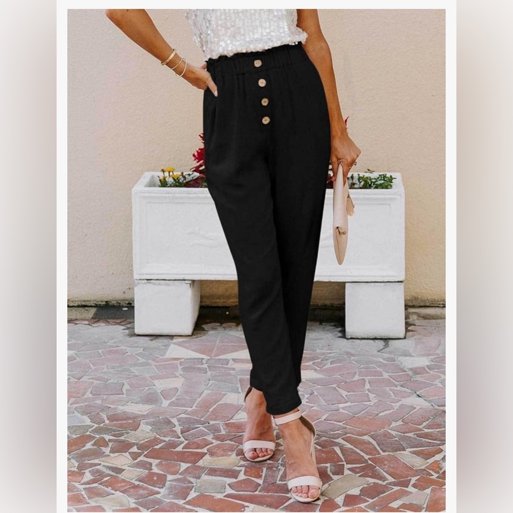 NWOT High Waisted Paper Bag Pants